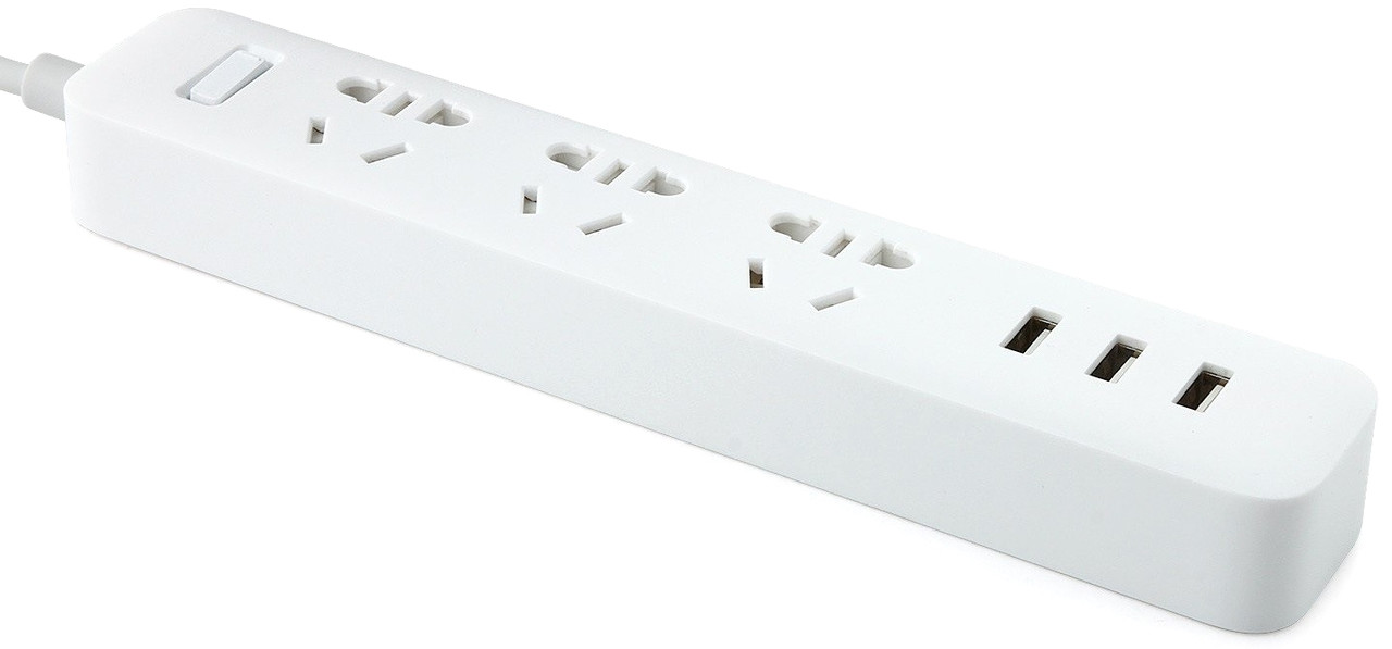 Подовжувач KingMi Power Strip (3 розетки, 3 USB) White