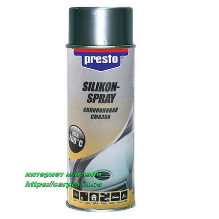Мастило силіконове водовідштовхувальне для пластику, гуми PRESTO Silikon-Spray, фото 2