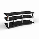 Тумба для ТБ зі скла у вітальню Лаура + (чорна) БЦ-Стіл, фото 3