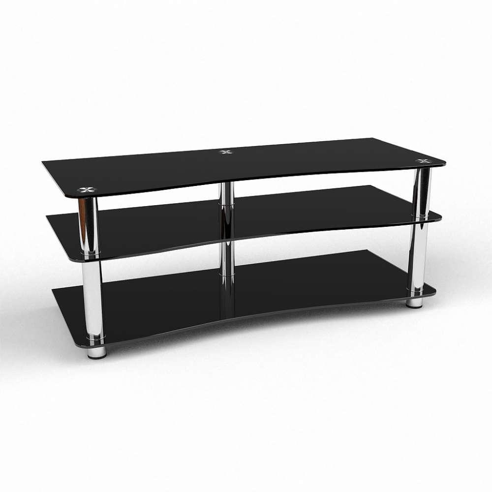 Тумба для ТВ зі скла у вітальню Лаура (чорна) БЦ-Стол, фото 1