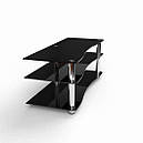 Тумба для ТВ зі скла у вітальню Лаура (чорна) БЦ-Стол, фото 3