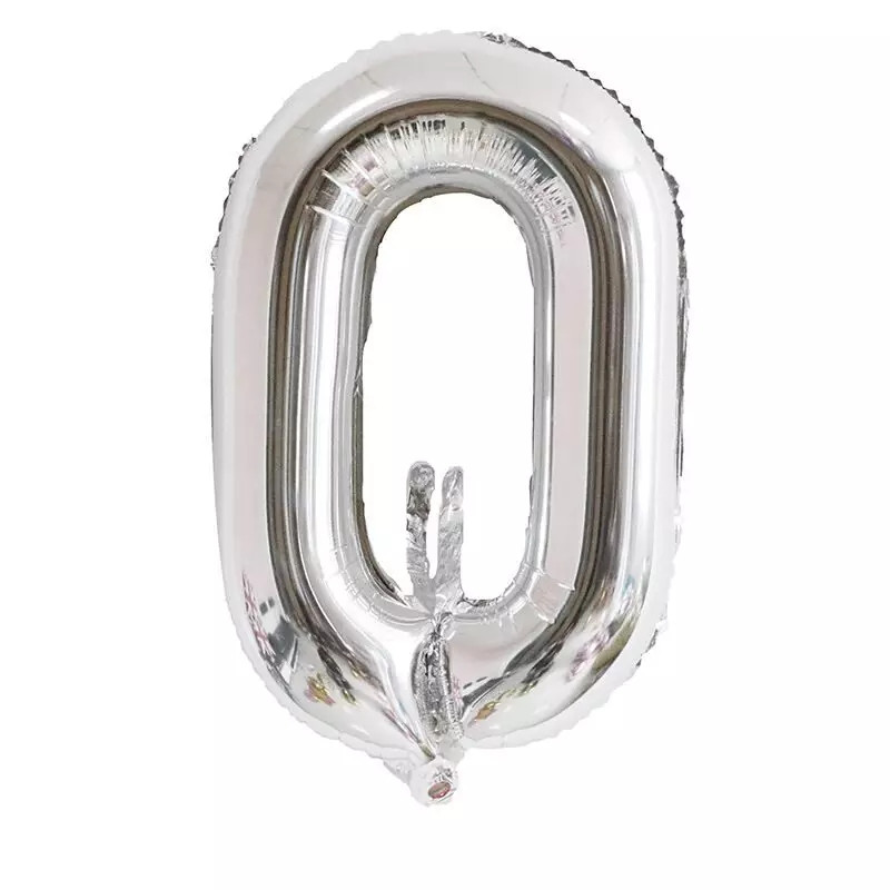 Дизайнерські фольговані повітряні кулі ланцюг/ланка срібло 55 см
