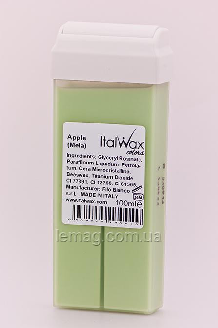ItalWax Віск в касетах з широким роликом, 100 мл - Зелене яблуко