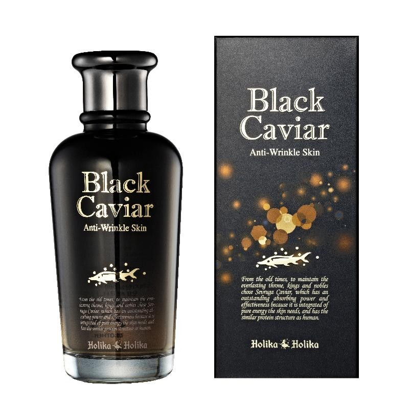 Антивіковий тонер для обличчя з чорною ікрою Holika Holika Black Caviar Antiwrinkle Skin 120 мл, фото 1