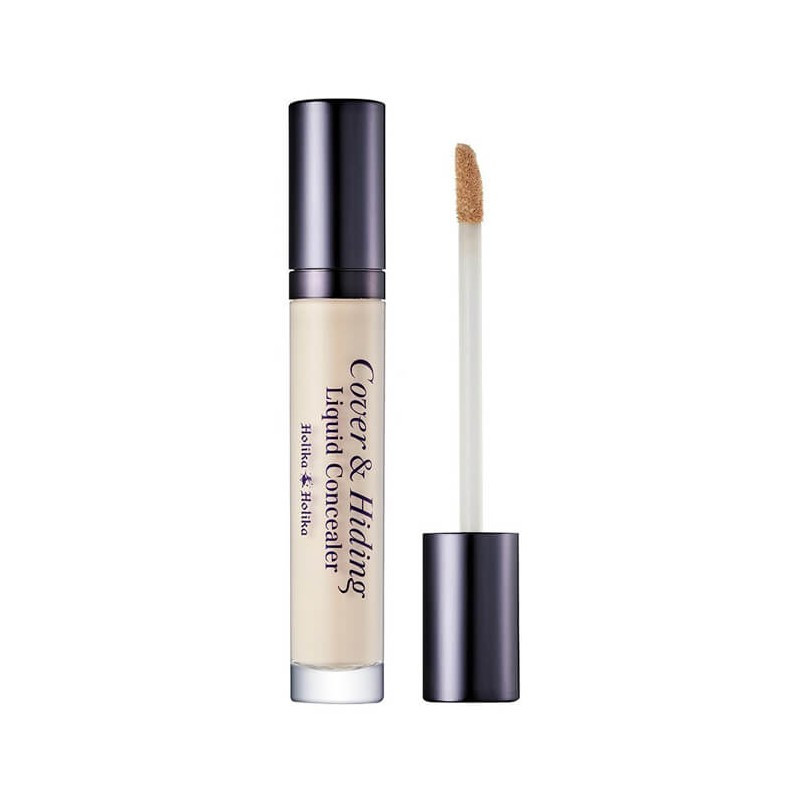 Консилер для обличчя з аплікатором Holika Holika Cover & Hiding Liquid Concealer 02 Natural Beige 4 мл