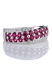 Каблучка срібна з рубіном R-864