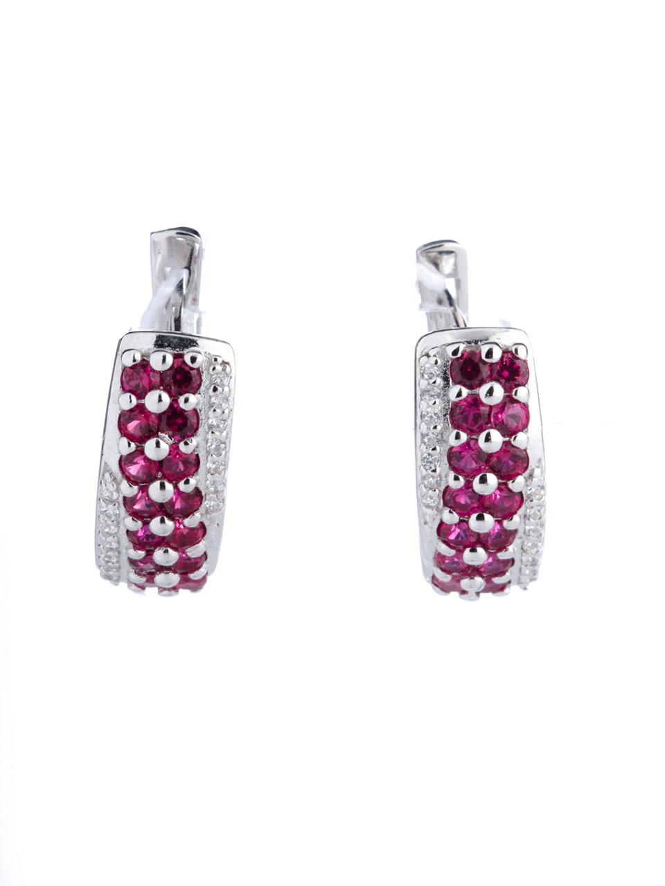 Сережки срібні з рубіном Е-864, фото 1