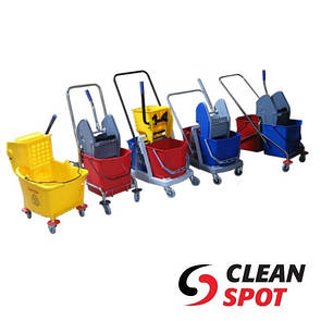 Прибиральні візки, відра з віджимом