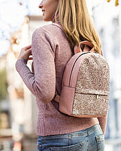 Рюкзак Fancy mini світло-рожевий флай із рожевим глітером