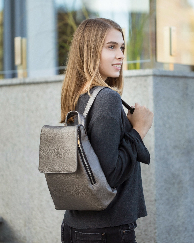 Рюкзак із клапаном графіт натуральний, фото 1