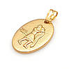 Кулон Знак Зодиака "Водолей", с напылением, без камней, позолота, 18К, фото 2