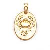 Кулон Знак Зодіаку "Рак", з напиленням, без каменів, медсплав, 18К, фото 2