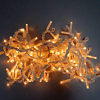 Гірлянда вулична Бахрома LED 140 жовта, білий дріт