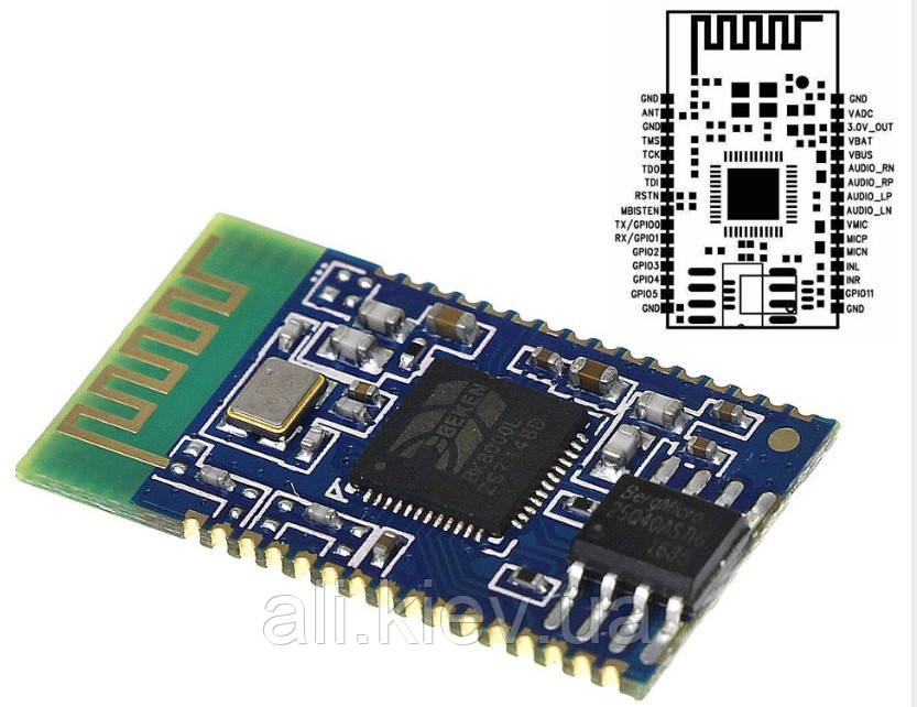 Bluetooth-модуль BK8000L AT Commands 4.0 apt-X Hi-fi аудіостерео DC 3.3-4.2V
