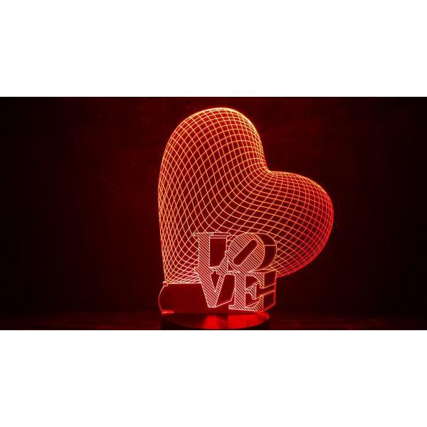 3D Світильник Серце Love (8 режимів)