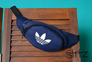 Синя молодіжна сумка на пояс бананка Адідас Adidas
