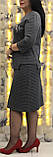 Костюм жіночий з спідницею "Сірий/смужка", фото 2