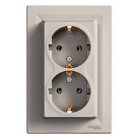 Розетка подвійна з заземленням бронза Schneider Electric Asfora EPH9900169