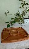 Дерев’яна тарілка. Декоративний посуд. Менажна тарілка. Посуд з дерева., фото 3