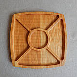 Дерев’яна тарілка. Декоративний посуд. Менажна тарілка. Посуд з дерева., фото 4