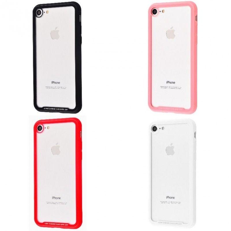 Чохол Transparent Glass case+TPU corners для Apple iPhone 7/8 (4 кольори)