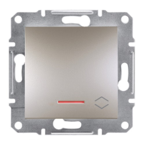 Прохідний вимикач з підсвіткою бронза Asfora Schneider electric EPH1500169