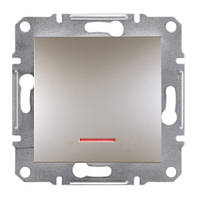 Кнопковий вимикач з підсвічуванням бронза Asfora Schneider electric EPH1600169