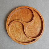 Дерев’яна тарілка. Декоративна подуда. Менажна тарілка. Посуд з дерева., фото 5