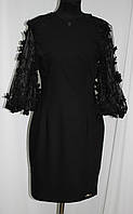 Плаття стильне чорне коротке, гарні ошатні рукави, Туреччина 40