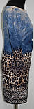 Сукня трикотажне по фігурі, синє з леопардовим, Туреччина, фото 2
