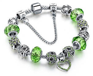 Жіночий браслет Primo HEART в стилі PANDORA - Green