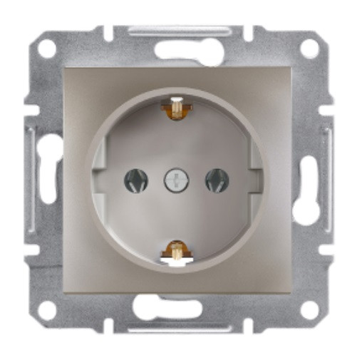 Розетка Asfora Schneider electric з заземленням бронза EPH2900169