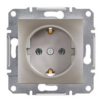 Розетка Asfora Schneider electric з заземленням бронза EPH2900169