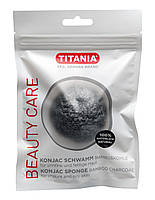 Спонж - аплiкатор губчатий конжаковий  "BAMBOO CHARCOAL" для нанесення космет. засобiв та пiлiнгу обличчя Tita