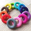 Колечко бублик (бірюза) 43мм, намистини з харчового силікону, фото 4