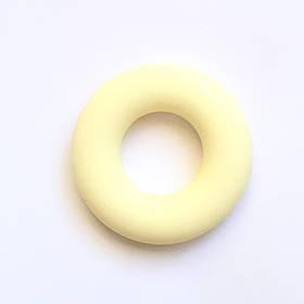 Колечко бублик (кремовое ) 43мм, бусины из пищевого силикона
