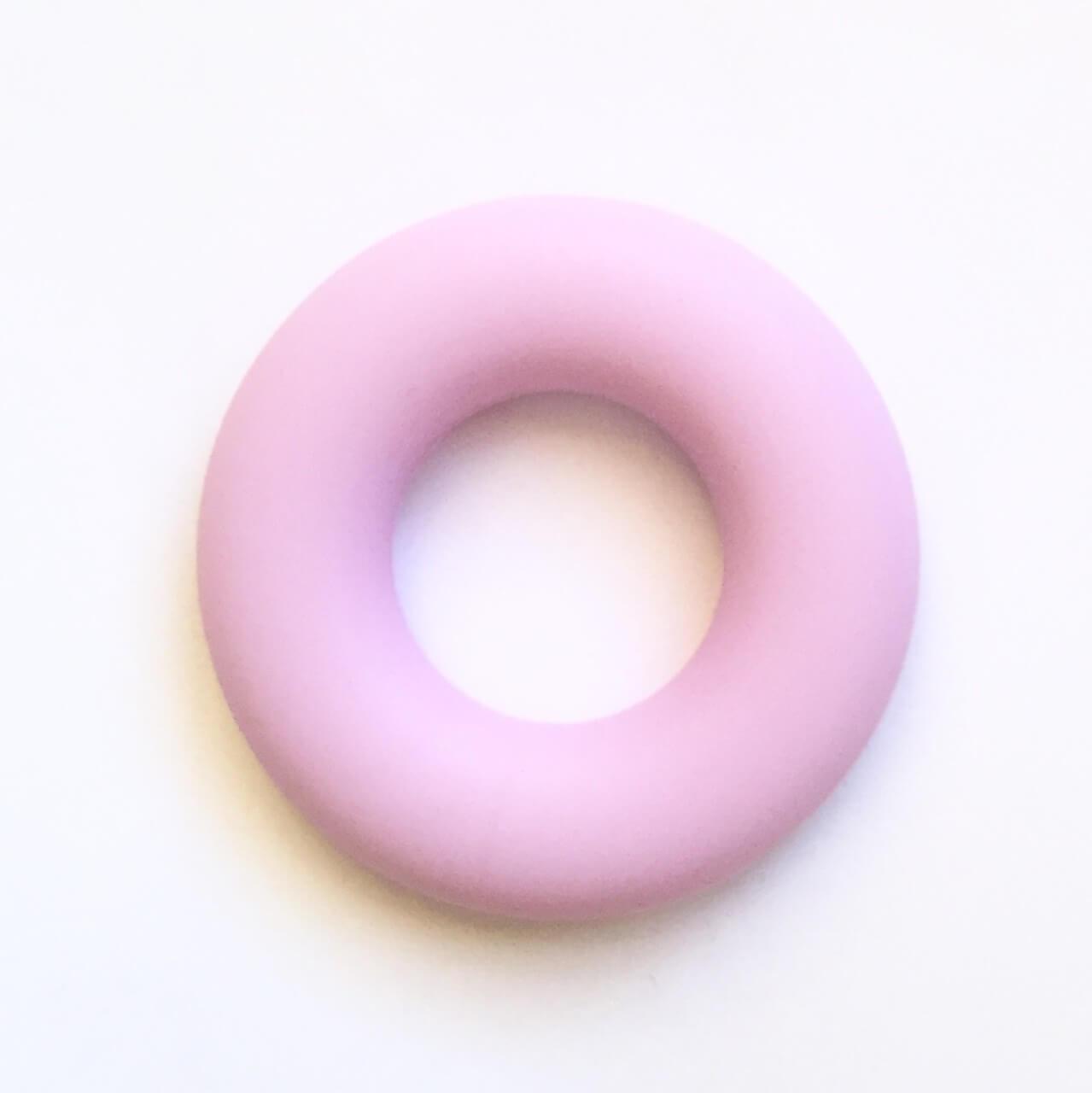 Колечко бублик (лаванда) 43мм, намистини з харчового силікону, фото 1