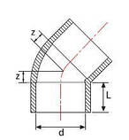 Коліно ПВХ 45°, фото 2