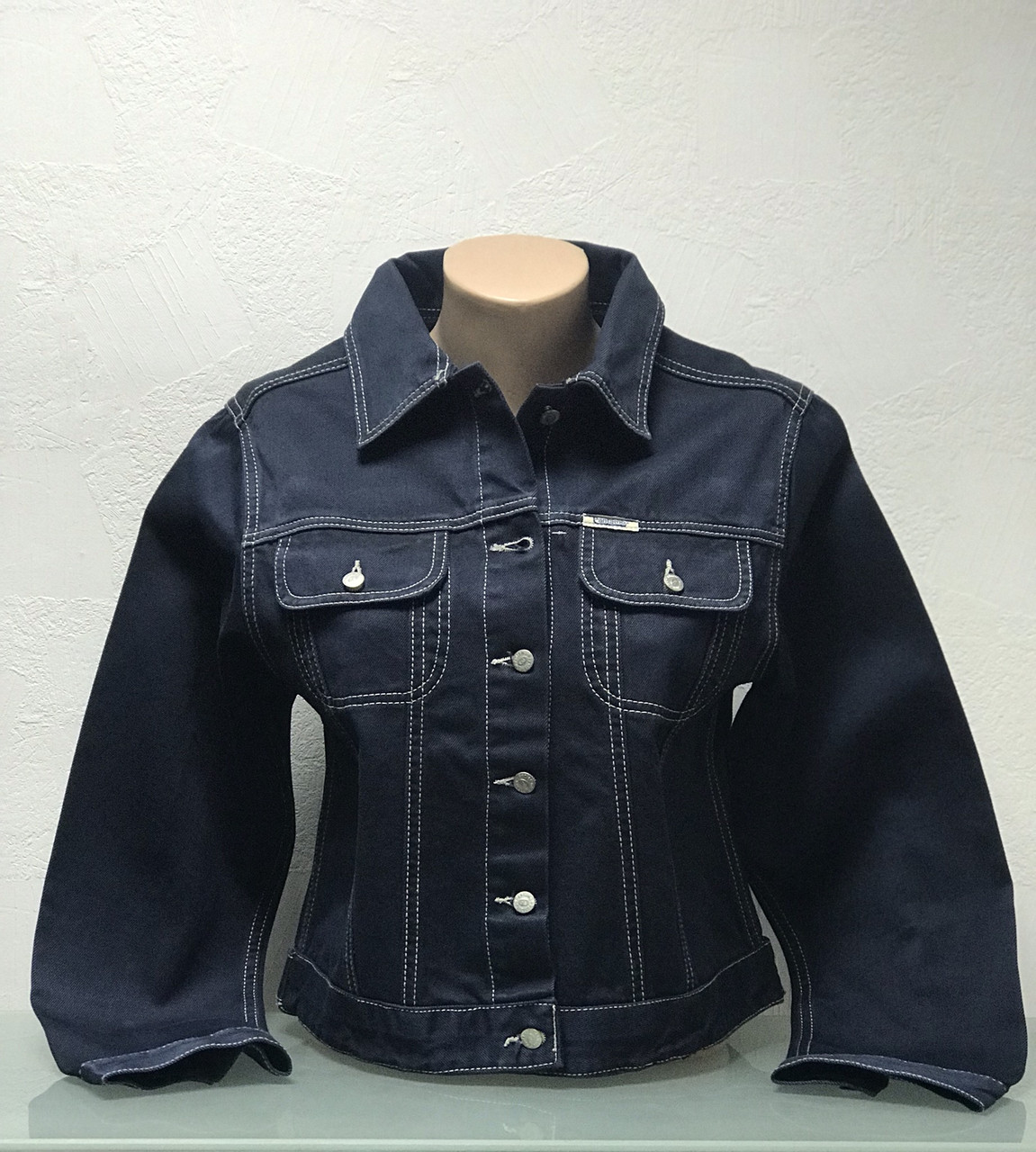 Куртка жіноча джинсова темно-синя, фото 1