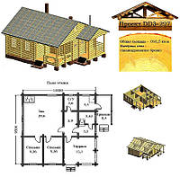 Проект дома из оцилиндрованного бревна 92,5 м2. Проект дома бесплатно при заказе строительства