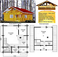 Проект дома из оцилиндрованного бревна 88,7 м2. Проект дома бесплатно при заказе строительства