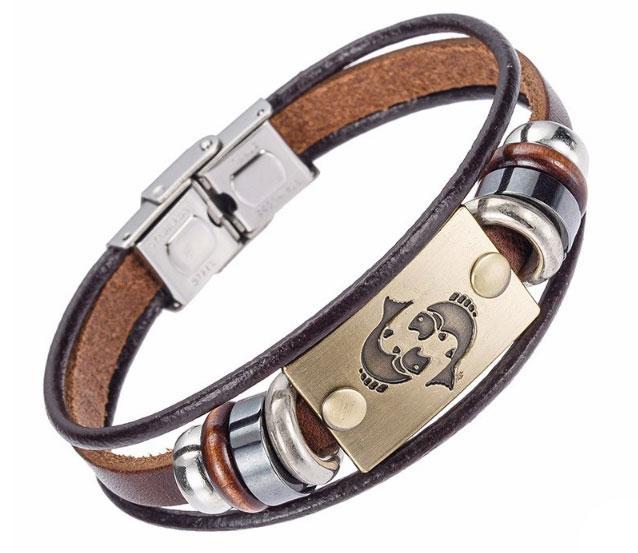 Шкіряний браслет Primo Zodiac - Pisces (Риби), фото 1