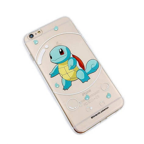 Чохол-накладка для iPhone 6/6S "Pokemon GO"ser. Squirtle bubble-прозорий(307078), фото 1