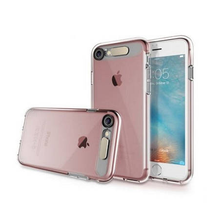 Чохол-накладка ROCK для iPhone 7 (4.7") Tube ser. TPU Рожевий/прозорий(649431), фото 1