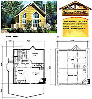 Проект каркасно-щитового деревянного дома с заполнением 90 м2. Проект дома бесплатно при заказе строительства
