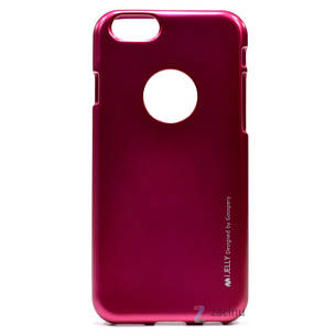 Чохол-накладка Mercury для iPhone 6/6S iJelly Metal ser. TPU Малиновий(288995), фото 1