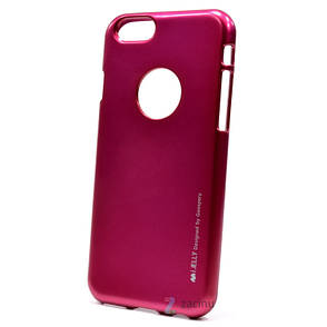 Чохол-накладка Mercury для iPhone 6/6S iJelly Metal ser. TPU Малиновий(288995), фото 3