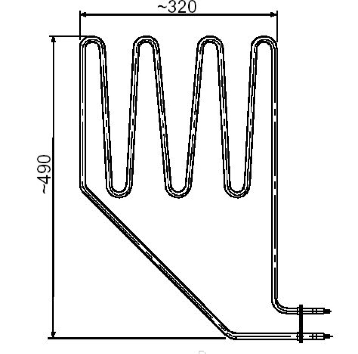 Тен для сауни (каменки) 2000W/220V з неіржавкої сталі (з БОКОВими виходами внизу) Balcik, Туреччина