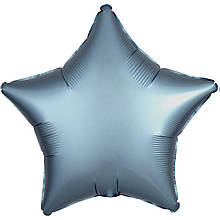3204-0072 Куля фольгований зірка синя сталь 45 см