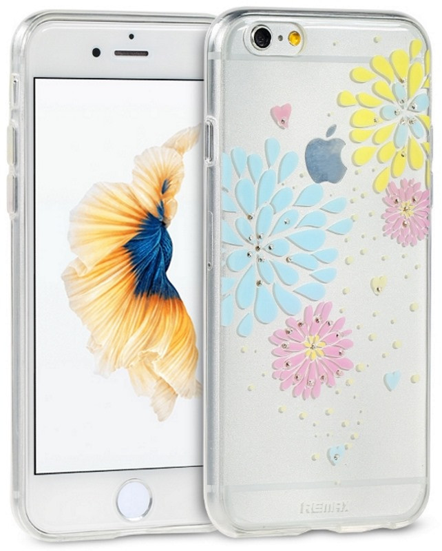 Чохол-накладка Remax для iPhone 6/6S Flower ser. Квіти Гортензії Прозорий
